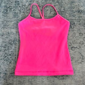 lululemon size 6 hot pink tank top with shelf bra